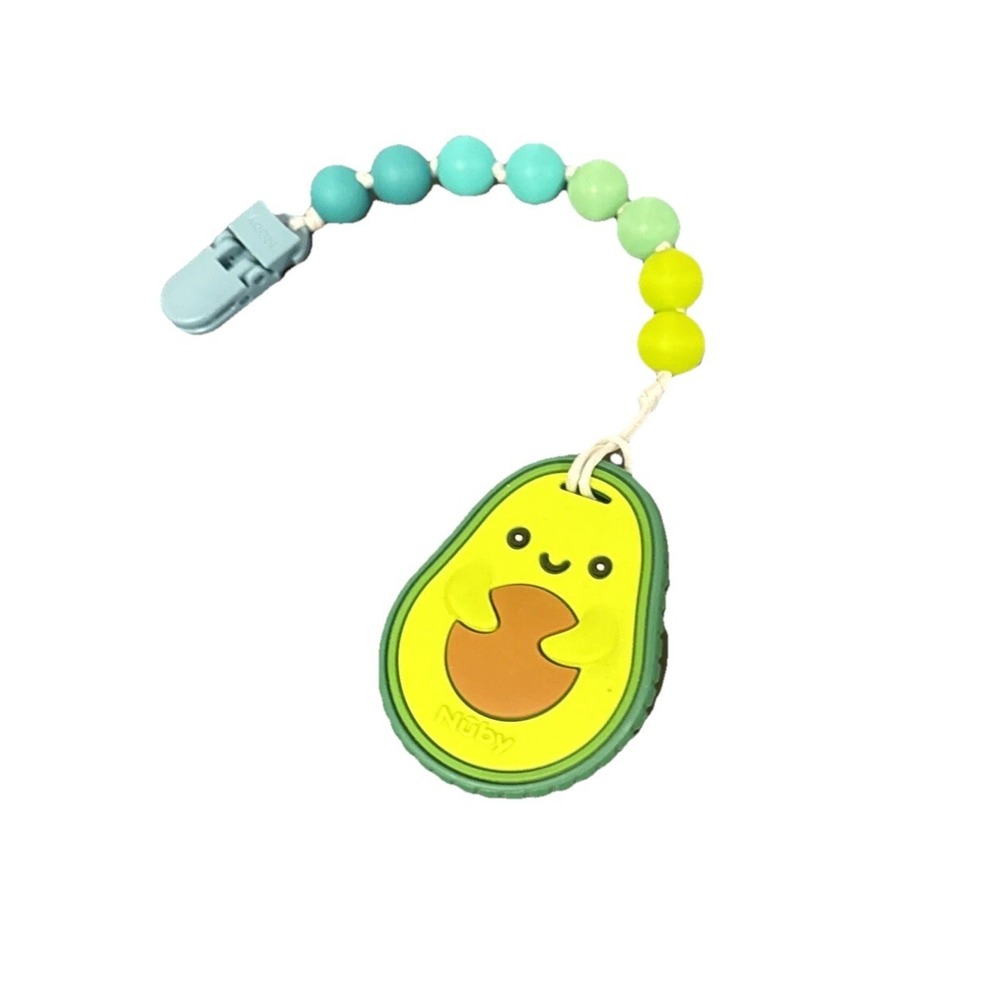 Nuby Silicone Teether & Pacifinder Clip - Fun & Colorful Soothing - BPA Free NEW